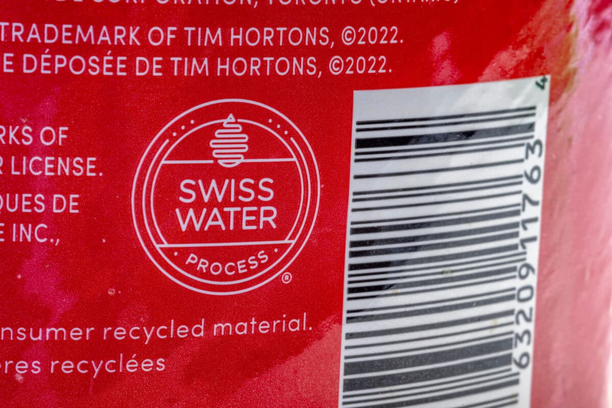 décaféination à l'eau Suisse (Swiss Water Process)